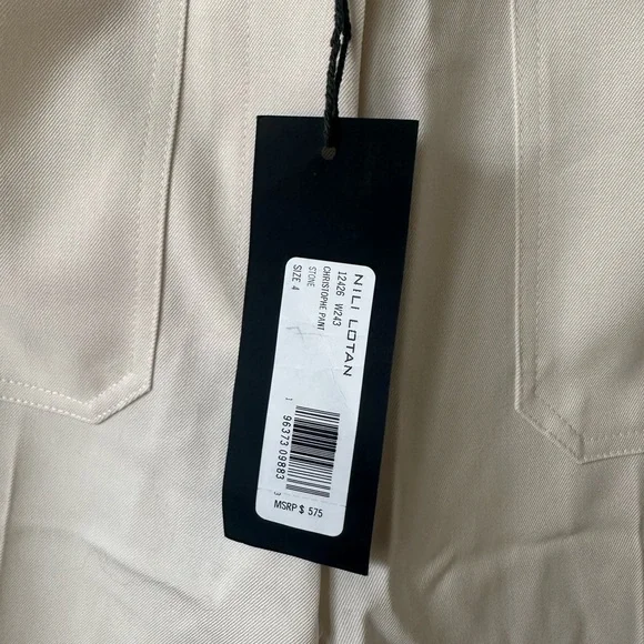NWT Nili Lorain Christophe 100% Wool Pants in Stone Size 4 - Picture 4 of 8